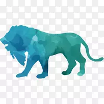 剪影动物狮子-五颜六色的动物剪影集-空若网 剪影动物狮子-五颜六色的动物剪影集-空若网