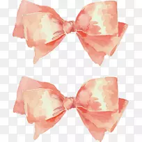 水彩画插图.手绘粉红色蝴蝶结-空若网 水彩画插图.手绘粉红色蝴蝶结-空若网