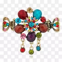 宝石设计师图标-彩色复古花发夹-空若网 宝石设计师图标-彩色复古花发夹-空若网