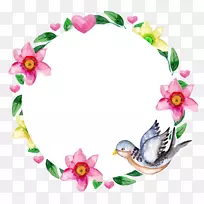 花卉设计水彩画.花装饰圆盒-空若网 花卉设计水彩画.花装饰圆盒-空若网