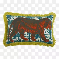 投掷枕头垫老虎长方形水彩甜点托盘-空若网 投掷枕头垫老虎长方形水彩甜点托盘-空若网