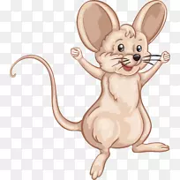 摄影卡通插图-米色卡通鼠标-空若网 摄影卡通插图-米色卡通鼠标-空若网