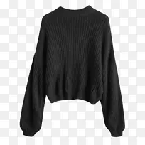 帽衫袖蓝边上衣褶皱衬衫-空若网 帽衫袖蓝边上衣褶皱衬衫-空若网