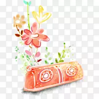 纸水彩画袋-袋子上的花-空若网 纸水彩画袋-袋子上的花-空若网