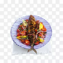 在有条纹的盘子里夹鱼-空若网 在有条纹的盘子里夹鱼-空若网