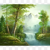 山水画丙烯酸涂料油画绘画-空若网 山水画丙烯酸涂料油画绘画-空若网