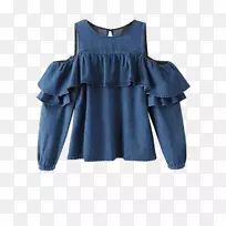 袖子衬衫肩牛仔裤蓝色牛仔裤-空若网 袖子衬衫肩牛仔裤蓝色牛仔裤-空若网