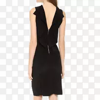 小黑裙人背女背黑荷叶连衣裙背面-空若网 小黑裙人背女背黑荷叶连衣裙背面-空若网