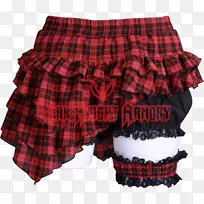 格子公文包裙红色不对称短裙-空若网 格子公文包裙红色不对称短裙-空若网