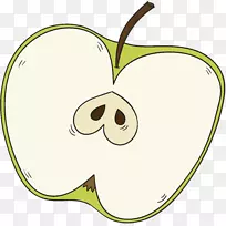 苹果手绘半绿色苹果-空若网 苹果手绘半绿色苹果-空若网