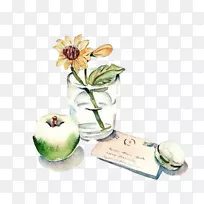 茶艺餐厅苹果玻璃手绘材料图片-空若网 茶艺餐厅苹果玻璃手绘材料图片-空若网