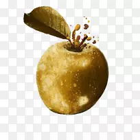金黄苹果水果手绘金苹果-空若网 金黄苹果水果手绘金苹果-空若网
