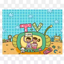 儿童电视男孩剪辑艺术看电视英语-空若网 儿童电视男孩剪辑艺术看电视英语-空若网