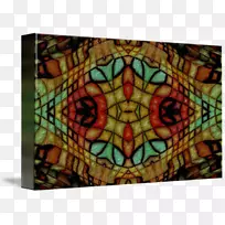 彩色玻璃艺术对称图案-帆布纹理-空若网 彩色玻璃艺术对称图案-帆布纹理-空若网