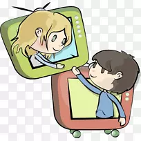 电视儿童卡通插画.卡通彩电-空若网 电视儿童卡通插画.卡通彩电-空若网