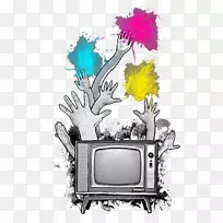 电视插画-简单的电视掌上插图-空若网 电视插画-简单的电视掌上插图-空若网