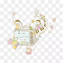 电视摄影插图-可爱的电视-空若网 电视摄影插图-可爱的电视-空若网