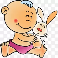 儿童动画剪贴画-兔抱儿童-空若网 儿童动画剪贴画-兔抱儿童-空若网