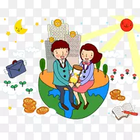 地球儿童卡通-手绘儿童-空若网 地球儿童卡通-手绘儿童-空若网