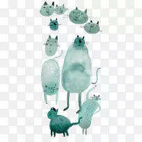 猫水彩:花卉水彩画插图-水彩画猫-空若网 猫水彩:花卉水彩画插图-水彩画猫-空若网