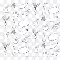 黑白蔬菜水果-卡通蔬菜-空若网 黑白蔬菜水果-卡通蔬菜-空若网