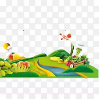 果蔬食品安全.水果和蔬菜组成的景观-空若网 果蔬食品安全.水果和蔬菜组成的景观-空若网