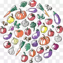蔬菜铃椒胡萝卜大蒜手绘蔬菜-空若网 蔬菜铃椒胡萝卜大蒜手绘蔬菜-空若网