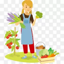 卡通蔬菜插图-卖蔬菜的女孩-空若网 卡通蔬菜插图-卖蔬菜的女孩-空若网