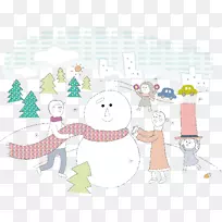 雪人冬季插图-雪人暖冬材料-空若网 雪人冬季插图-雪人暖冬材料-空若网