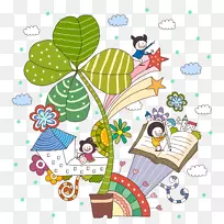 儿童室内植物插画.儿童插画-空若网 儿童室内植物插画.儿童插画-空若网