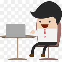 笔记本电脑商人插图-操作计算机字符-空若网 笔记本电脑商人插图-操作计算机字符-空若网