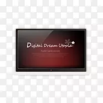 品牌文本多媒体-深红色电视模型-空若网 品牌文本多媒体-深红色电视模型-空若网