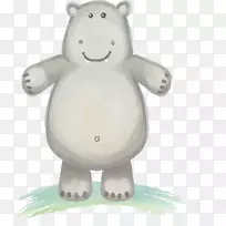 水彩画手绘灰熊-空若网 水彩画手绘灰熊-空若网