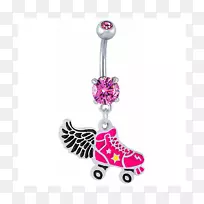 身体首饰肚脐穿孔粉红色m-珠宝-空若网 身体首饰肚脐穿孔粉红色m-珠宝-空若网