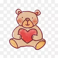情人节手绘熊-空若网 情人节手绘熊-空若网