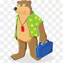 熊旅游沙滩卡通-卡通熊材料-空若网 熊旅游沙滩卡通-卡通熊材料-空若网