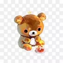 熊水彩画插图.手绘动物小熊-空若网 熊水彩画插图.手绘动物小熊-空若网