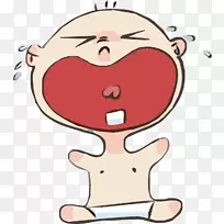 婴儿哭卡通-坐在地板上的婴儿在哭-空若网 婴儿哭卡通-坐在地板上的婴儿在哭-空若网