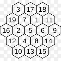魔术六边形幻方数学数字数学-空若网 魔术六边形幻方数学数字数学-空若网