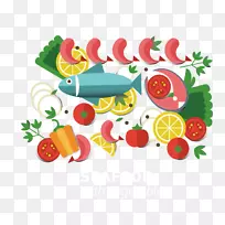 鱼类剪贴画.鱼和蔬菜-空若网 鱼类剪贴画.鱼和蔬菜-空若网