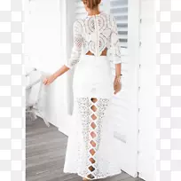 婚纱白色作物上袖花边钩针花边-空若网 婚纱白色作物上袖花边钩针花边-空若网