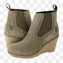 绒面靴卡其步行靴-空若网 绒面靴卡其步行靴-空若网