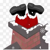 烟囱摄影插画-圣诞老人送礼物-空若网 烟囱摄影插画-圣诞老人送礼物-空若网