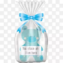 手绘蓝熊的包装和标签-空若网 手绘蓝熊的包装和标签-空若网