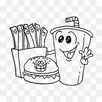 快餐汉堡包着色书-食物着色-空若网 快餐汉堡包着色书-食物着色-空若网