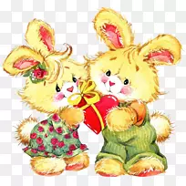 绘画摄影插图-卡通礼品兔-空若网 绘画摄影插图-卡通礼品兔-空若网