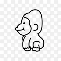 大猩猩画册-大猩猩水彩画-空若网 大猩猩画册-大猩猩水彩画-空若网