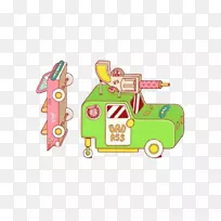 卡通画动画.手绘糖果色餐车-空若网 卡通画动画.手绘糖果色餐车-空若网