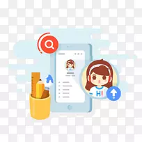 平面设计插图-电话-空若网 平面设计插图-电话-空若网