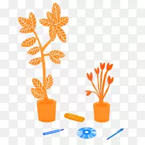 开花植物线叶夹艺术线-空若网 开花植物线叶夹艺术线-空若网